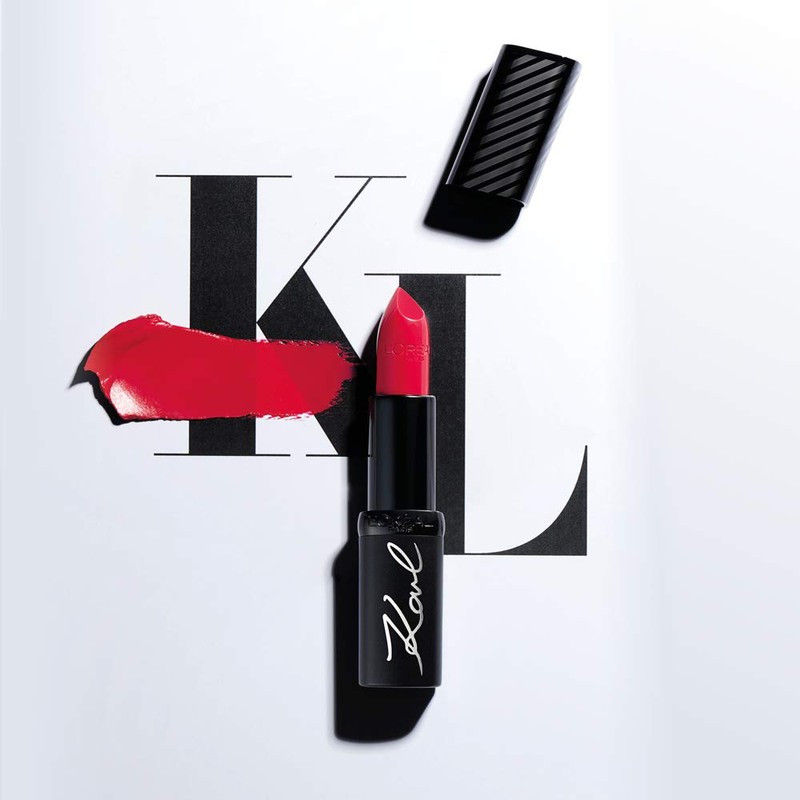 L'Oréal Paris Karl Lagerfeld Contrasted Lipstick in Rocky Dark Red