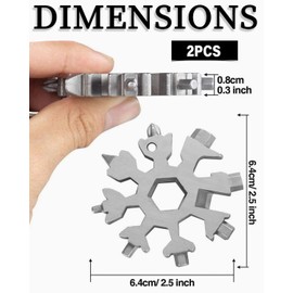 TPZORJX 2 pieces stainless steel snowflakes multi-tool, 18-in-1 snowflake multi-tool, multi-tool tool, lightweight snowflake multi tool, for men, for outdoor travel, camping, daily tools