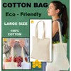 JMS Bridge Pack of 1/3/5/10/25/50/100 Plain Natural Cotton Shopping Tote