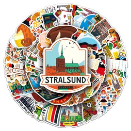 Germany Stickers for Laptop(50 Pcs),Gift for Kids Teens Adults Girl,Germany Waterproof Stickers for Water Bottle,Vinyl Stickers for Scrapbook,Journal,Dairy,Skateboard