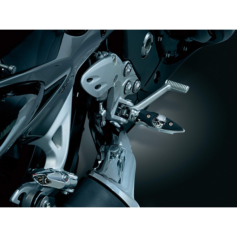 Kuryakyn 7520 Motorcycle Footpegs: Mini Dagger Zombie Skull Pegs without