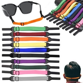 RXKFIGX Pack of 10 Neoprene Sports Glasses Strap Sports Glasses Strap Sports Glasses Strap Floating Adjustable Glasses Straps Sports Glasses Straps for Men Women Children (10 Colours)