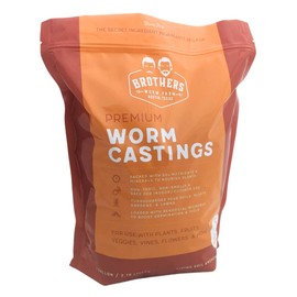 Brothers Worm Farm 10 Pounds Worm Castings (aka Worm Poop). Transform your indoor plants and gardens with a Lab-tested, Eco-friendly and All-natural Worm Fertilizer. Safe, Non-toxic, and High in Beneficials for Incredible Plant Growth and Soil Health. Easy to Apply and Great for Mother Earth.
