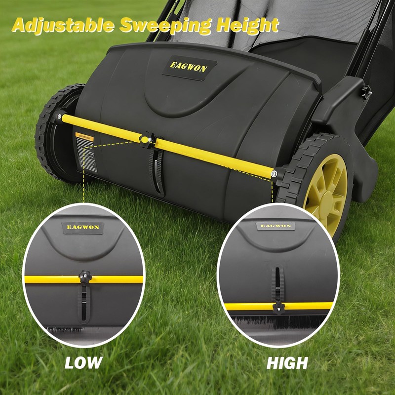Push Lawn Sweeper, 21-Inch Width, 3.5 Cu. Ft. Hopper Capacity,