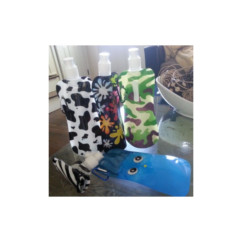 Water2go Flexible Collapsible Foldable Reusable Water Bottles BPA Free Set