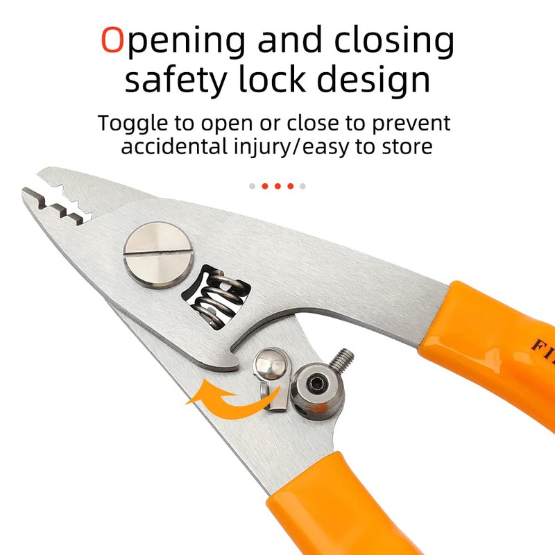 Fiber Optic Cable Stainless Steel Stripper Tool Three Hole Pigtail