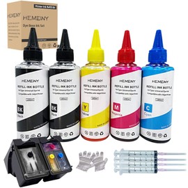 HEMEINY 63XL Ciss Ink Cartridges and Bottled Inks Compatible with HP OfficeJet 3830 3832 4650 4655 5200 5220 5255 5258 Envy 4520 4516 4517 4522 4525 DeskJet 2130 2131 3630 3631 3636 3639 Printer