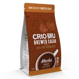 Crio Bru Brewed Cacao Mocha Flavored Light Roast - Coffee Alternative Natural Healthy Drink | Made with 100% Pure Ground Cacao Beans | 99.99% Caffeine Free, Keto, Low Carb, Paleo, Brew And Enjoy Hot or Iced (1.5 Pound (Pack of 1))