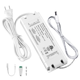Litever 50W Dimmable LED Driver, 120VAC to 12VDC 4.17A Dimming Power Supply Transformer for LED Lights. AC Plug Cable or Hardwire. Compatible with Standard AC Wall Dimmers for LED Lights