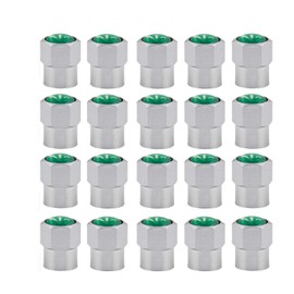 GODESON Pack of 20 Chrome Plated Brass Tire Valve Stem Caps with N2 Nitrogen Logo