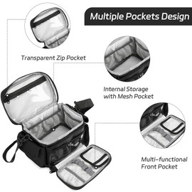 First aid Bag Black one Layer Empty Medical Bag Home Health Empty First Aid Storage Bag Medical Supplies Emergency Responder for Nursing Student,Therapist,Doctors