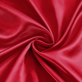 Ersmak Red Satin Fabric by The Yard, 60" Wide Shiny & Soft Charmeuse Silky Satin Fabric for DIY Craft, Wedding Decorations, Sewing, 10 Yard