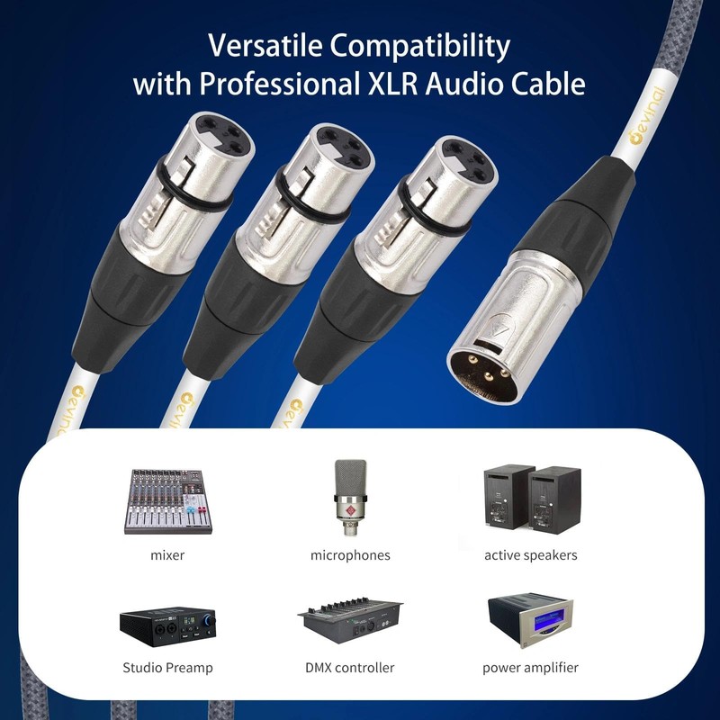 XLR Splitter Cable, Devianl XLR y Splitter 3 Female to
