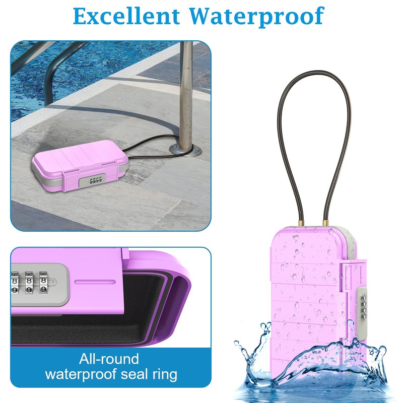 AMIR Portable Lock Box, 4 Digit Combination Lockbox, Waterproof Anti-Theft
