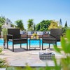 Flamaker Flamaker 3 Pieces Patio Set Outdoor Wicker Furniture Sets