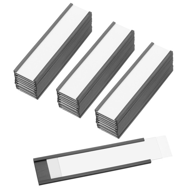 PATIKIL Magnetic Label Holder 4" x 1" with Paper Inserts,