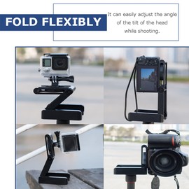 Z Flex Tilt Head Tripod Ball Head with Quick Release Plate 1/4 Inch and 3/8 Inch Screw Hole, Z-shaped Tilt Head for DSLR Camera