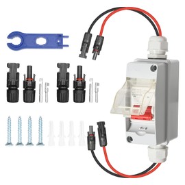 Jadeshay Circuit Breaker, PV Combiner Box DC Isolator 500V 32A String PV DC Isolation Switch Outdoor Waterproof Solar Combiner Box with 1 in 1 out 1 for Solar System