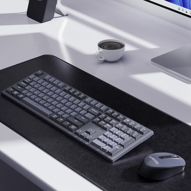 AUSDOM Wireless Keyboard and Mouse Combo: 2.4G Full-Sized Rechargeable Cordless