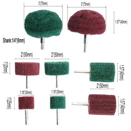 8PCS Non Woven Abrasive Buffing Polishing Wheel Drill Attachment Set,Scouring Pads Power Scrubber Cleaning Kit