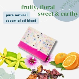 sudsverse Floral Fiesta Essential Oil Artisan Soap | Handcrafted Cold Process Plant Based Natural Bar for Sensitive Skin, Aromatherapy | Handcrafted in USA