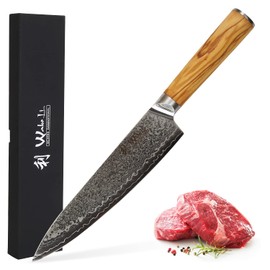 Wakoli Oribu I Main knife 20 cm I blade 67 layer I Professional olive wood handle kitchen knife