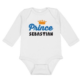 TATY Kids Prince Sebastian Long Sleeve Baby Infant One Piece Bodysuit Newborn White