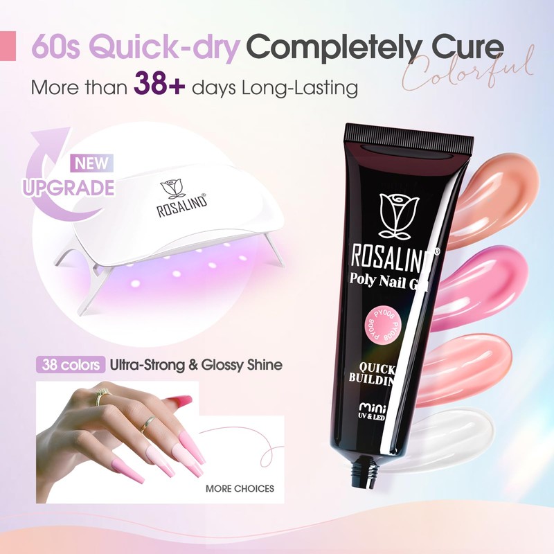 ROSALIND Poly Nail Gel Kit -38 Classic Colors +72 Nail