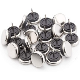 20pcs Round Heavy Duty Furniture Pads,Ulifestar Nail On Furniture Sliders Hardwood Floor Protectors Metal Nail On Glides for Chair Table Desk Cabinet Sofa Couch Leg Feet Non Slip Glides (Dia 19mm)