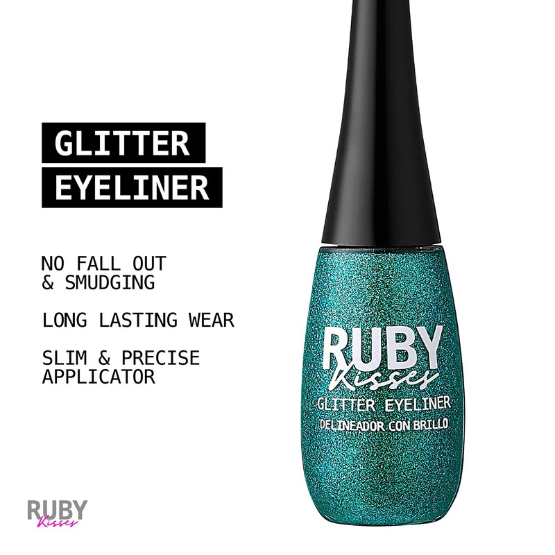 Ruby Kisses Eye Bling Glitter Eyeliner, Glitz N' Green