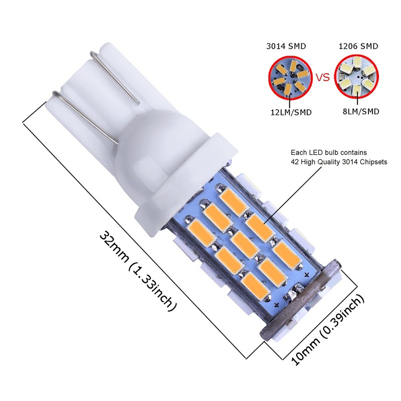 AOICANKI 20pcs Super Bright RV Trailer T10 921 194 42-SMD