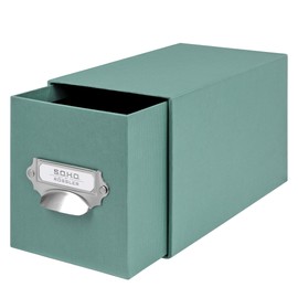 Rössler Papier S.O.H.O 1327452380 CD Drawer Box, Opal, 143 x 158 x 261 mm, Storage Box for Approx. 47 CDs, with Insert Label and Handle