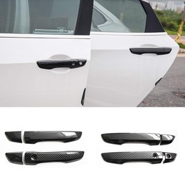 AOKIO Exterior Door Handle Cover Trim for Honda Civic 10th Gen Accessories 2016 2017 2018 2019 2020 2021 with Smart Keyhole (Carbon Fiber Style)