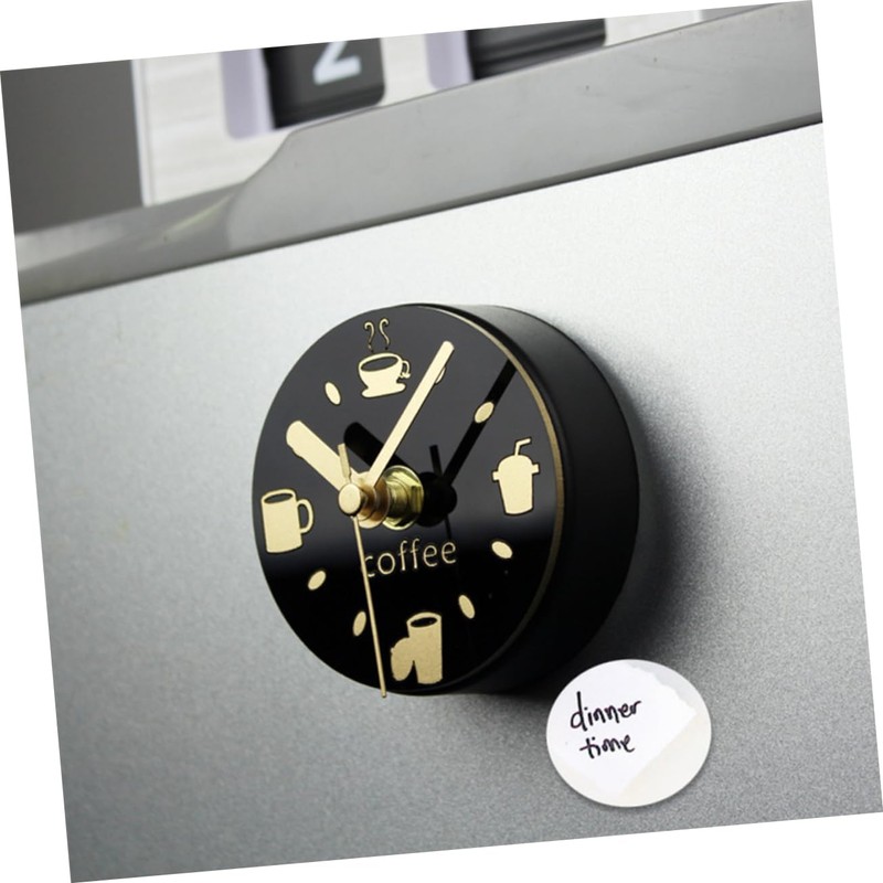 LABRIMP Cute Cup Pattern Magnetic Clock Refrigerator Sticker Wall Hanging