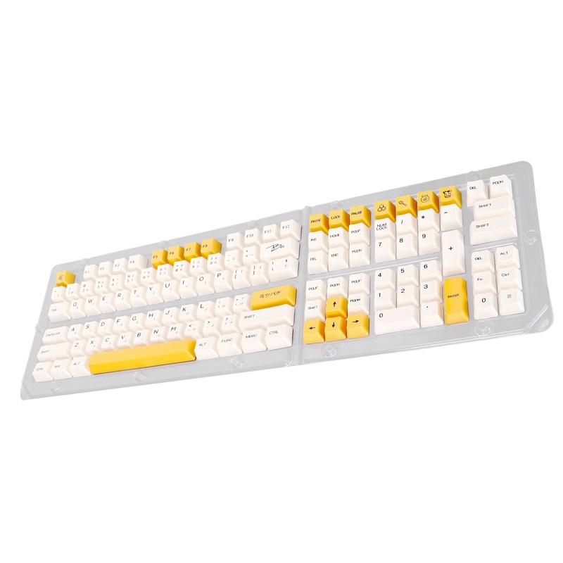 Keyboard Keycaps Bee Milk Subject PBT Material OEM Height Dye