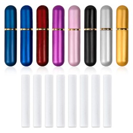 AMSNINK Nasal Inhaler Set - 8 Pieces Reusable Smelling Pens for Essential Oils with Cotton Wicks, Portable Aromatherapy Sticks for On the Go, Office, Travel and Home