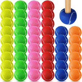 Poen 48 Pcs Precut Tennis Balls Bulk Furniture Tennis Balls for Chairs Chairs Leg Floor Protector Foot Covers Glide Coverings for Classroom Furniture Legs Protectors(Multicolor)