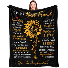 Christmas Best Friend Throw Blanket 60" x 50", Gifts for Best Friend Women Christmas, Friendship Gifts for Women, Bestie Gifts for Woman, Xmas Bff Gift for Girl, Bestfriend Birthday Gifts Ideas