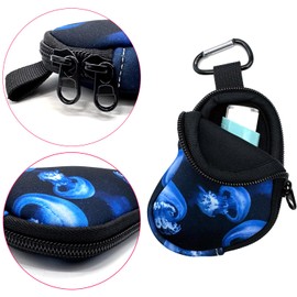 Wanty Asthma Inhaler Holder Neoprene Protective Portable Carrying Bag Travel Inhaler Mini Case Sleeve for L-Shaped Inhaler, Inhaler Not Included (Jellyfish)