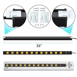 CRST 12-Outlet Heavy Duty Surge Protector Power Strip Bar 1800 Joules 15A Circuit 6FT