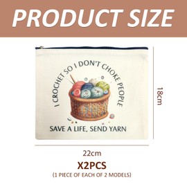 2 Pieces Canvas Storage Bag, Cosmetic Bag, Knitting Tool Storage Bag, Women's Storage Bag, Portable Storage Bag