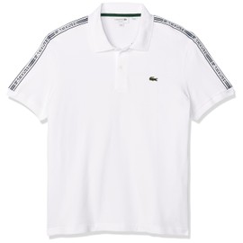 Lacoste Men's Seasonal Short Sleeve Regular Fit Shoulder Taping Polo, White, XX-Large