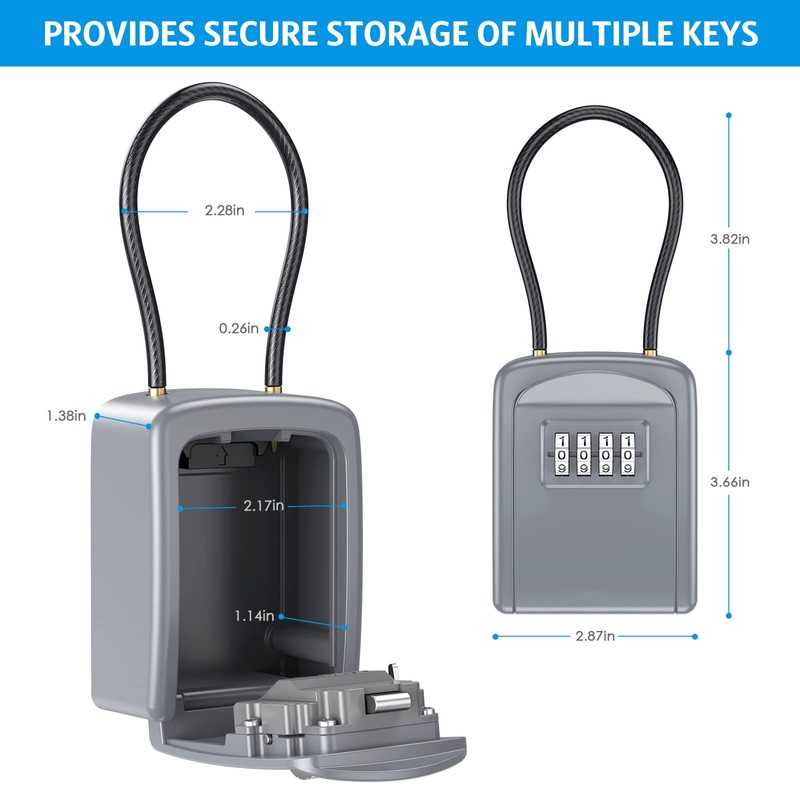 Brifit Key Cabinet with Number Code, Key Safe with Shackle,