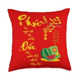 Vietnamese Lunar New Year Decorations 2025 | Tet 2025 Throw Pillow