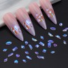150Pcs Irregular Clear Aurora Rhinestones, Mix 3D Glass Crystal Nail