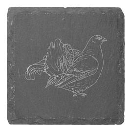 4 x 'Lek Black Grouse' 10cm Square Slate Coasters (CR00214056)