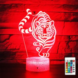 Hguangs Tiger Gifts Tiger Shape Lamp 16 Colors Desk Table Night Light for Kids Party Supplies Birthday Valentine's Day Christmas Lover Friends
