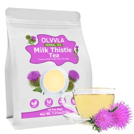 Olvvla - Premium Milk Thistle Tea Bags - 3g X 70 Count - 100% Pure Natural Milk Thistle Seed Herbal Tea - Caffeine-free - Non-GMO