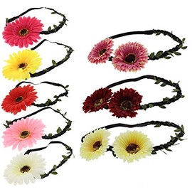 Zac's Alter Ego Set of 8 Daisy Flower Crown - Weddings, Festivals, Fancy Dress