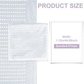 BENECREAT 5 Yard White Sequin Mesh Fabric, 44 Inch Width Glitter Mesh Fabric for Sewing, Home Decoration, Clothing and Sewing Accessories